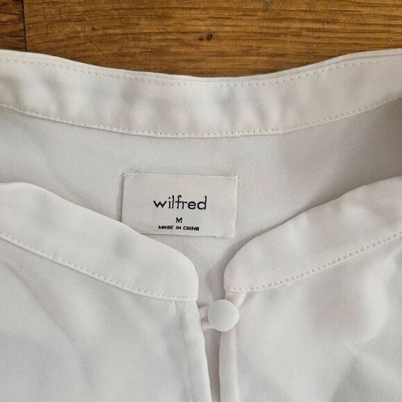 Aritzia Wilfred Ivory Long Sleeve Blouse Size Medium - Picture 3 of 7